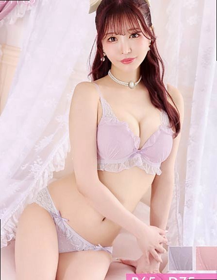 スウィートフリルドットブラジャー＆バック透けフルバックショーツ［大人気］